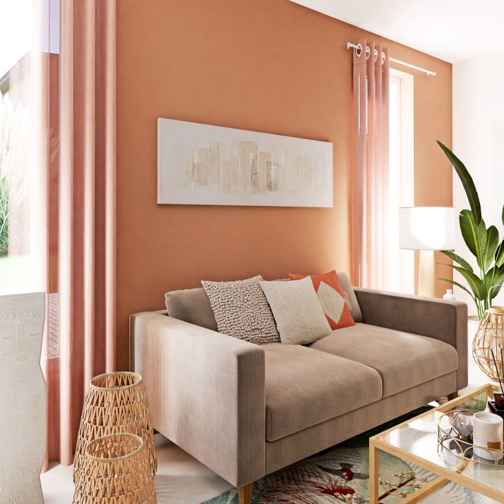 Maisons du Monde MINORQUE - Tela pintada beige y marrón 150 x 50 En oferta