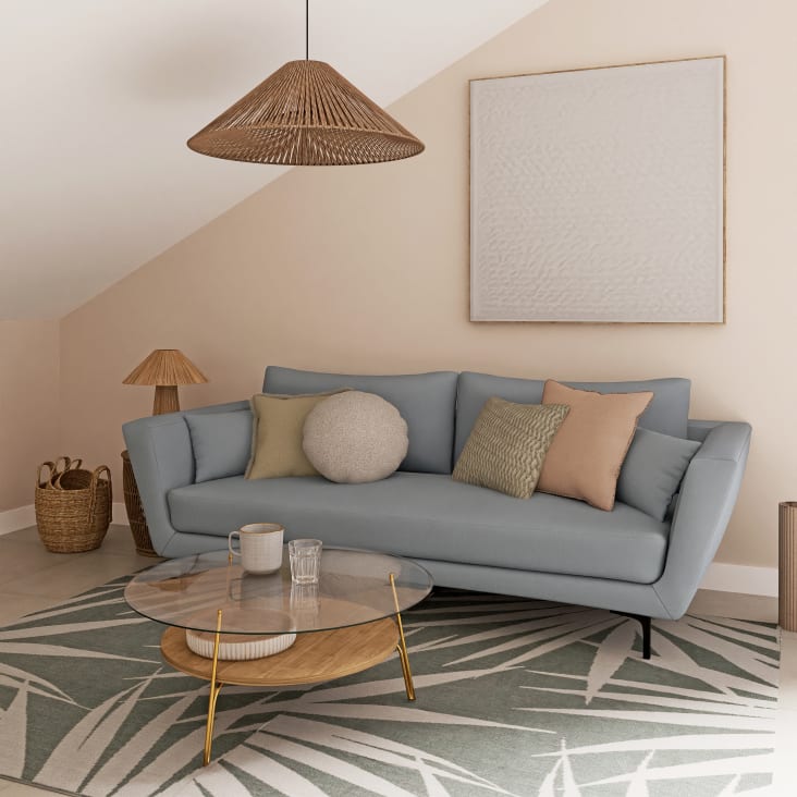 Maisons du Monde RIVIA - Lienzo pintado blanco 100x100 Oferta exclusiva