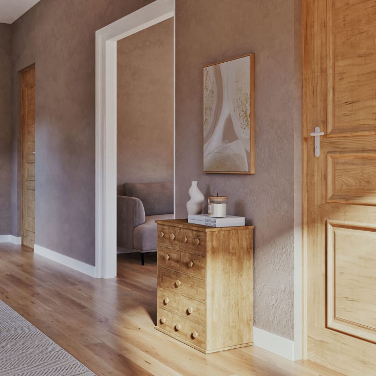 Maisons du Monde MELARA - Lienzo estampado en tonos rosa dorado y crudo 53x70 Última moda