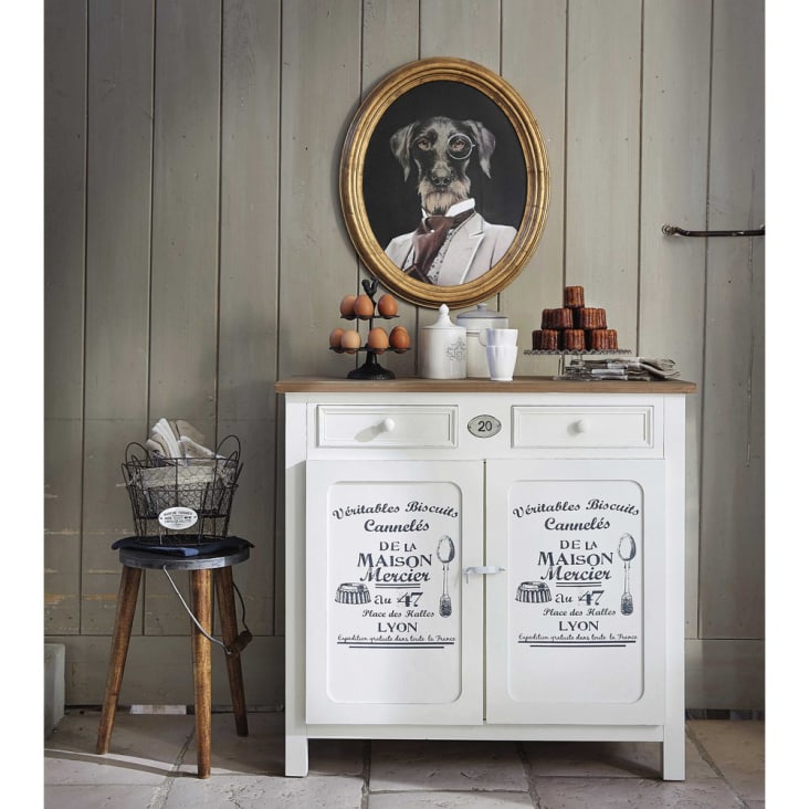 Maisons du Monde Oscar - Cuadro ovalado de perro 53x64 Ofertas especiales