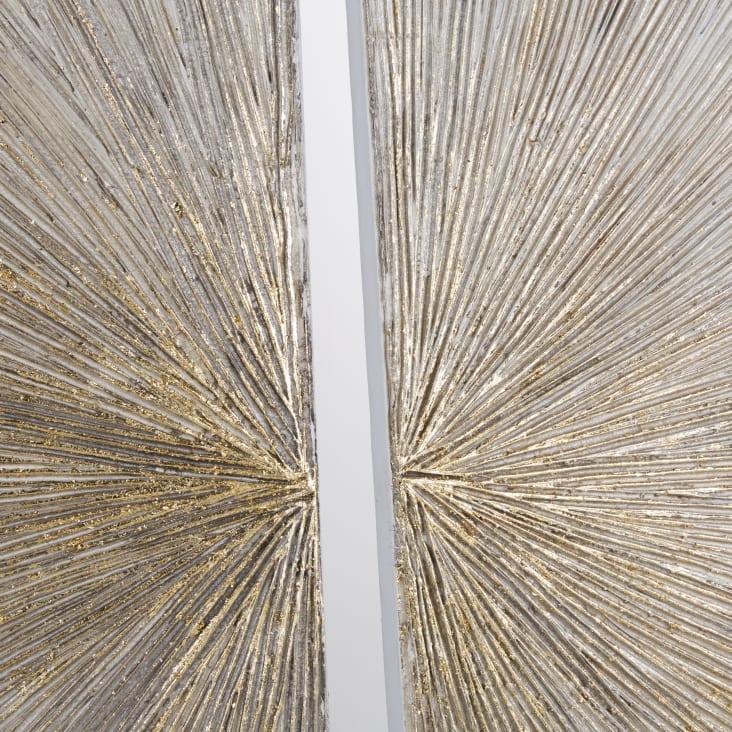 Maisons du Monde KIARA - Lienzo díptico blanco dorado y beige 160 x 120 Precio ultrabajo