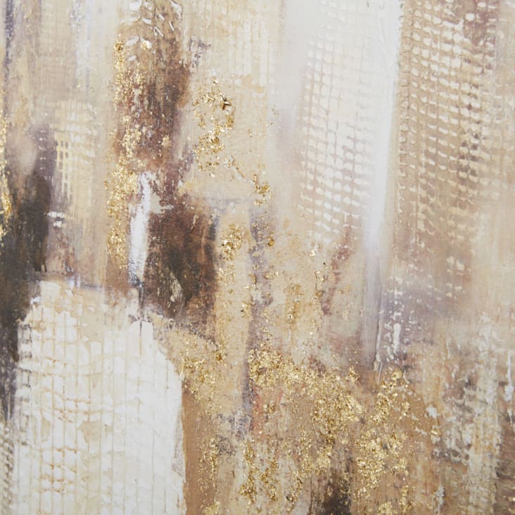 Maisons du Monde ASTER - Lienzo pintado en beige marrón dorado y negro 120 x 120 2025