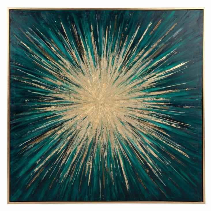 Maisons du Monde Lienzo pintado en verde y dorado 70x70