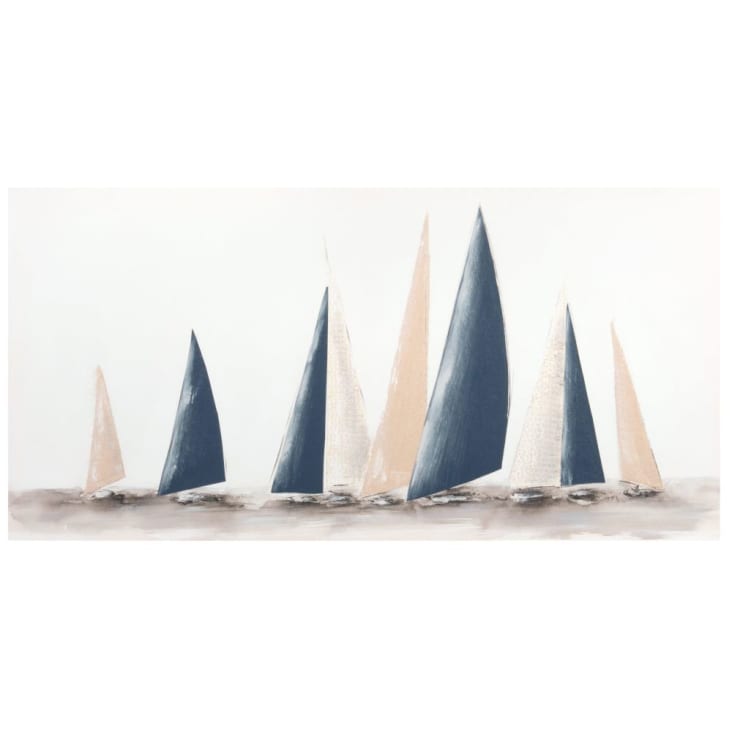 Maisons du Monde Lienzo con pintura de barcos 90 x 45