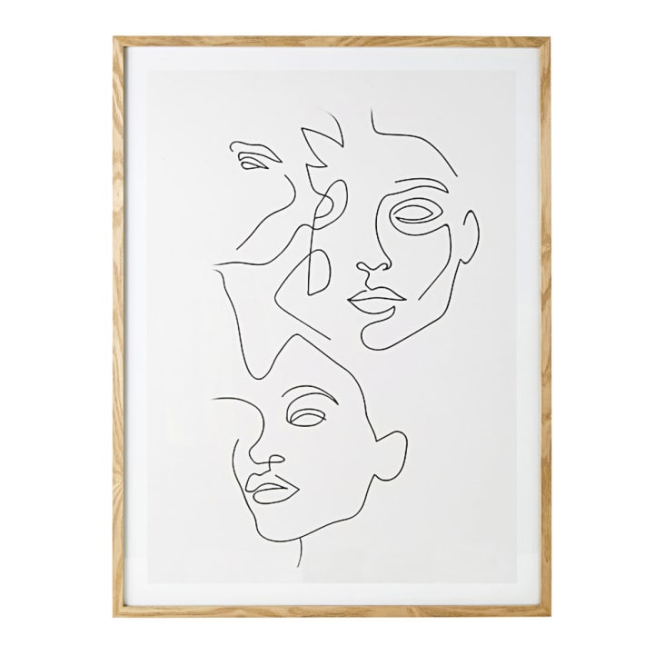 Maisons du Monde GABRIELLA - Cuadro de impresión con rostros minimalistas 75x100