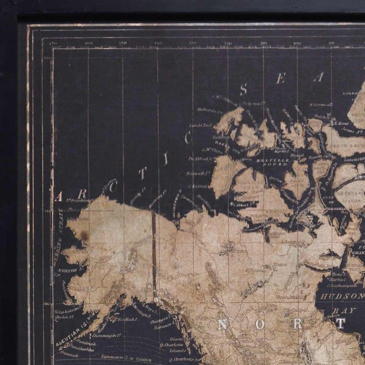 Maisons du Monde Explore - Cuadro tríptico mapa del mundo negro 180x120 Venta caliente