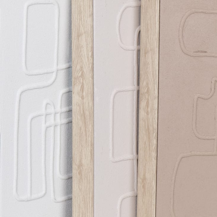 Maisons du Monde Nalon - Set de 3 cuadros en relieve marrón y beige de 30x30 cm Rebajas baratas