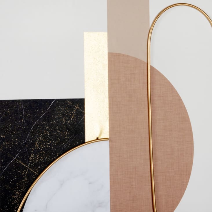 Maisons du Monde ALBANESI - Lienzo con estampado abstracto dorado rosa crudo y gris 41 x 60 Tienda