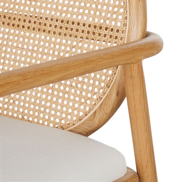 Maisons du Monde Linette - Sillón de rejilla de ratán y tela color crudo Envío gratis