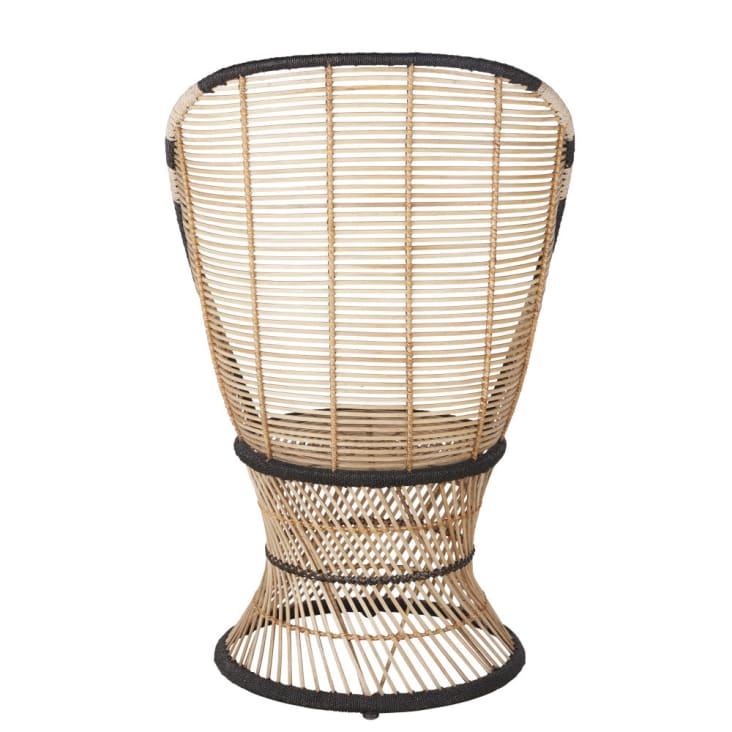 Maisons du Monde Totem - Sillón de ratán y acero de beige y negro Oferta especial