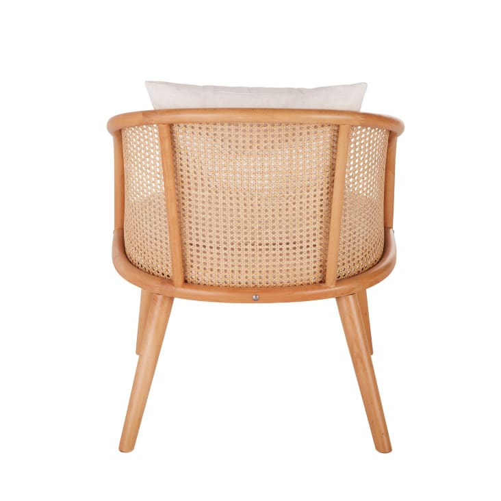 Maisons du Monde Sockette - Sillón de rejilla de ratán y tela color crudo Envío gratis