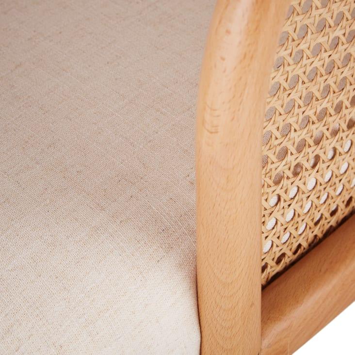 Maisons du Monde Sockette - Sillón de rejilla de ratán y tela color crudo Envío gratis