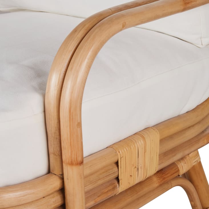 Maisons du Monde Cassis - Sillón de ratán y tela color crudo COMPRAR AHORA