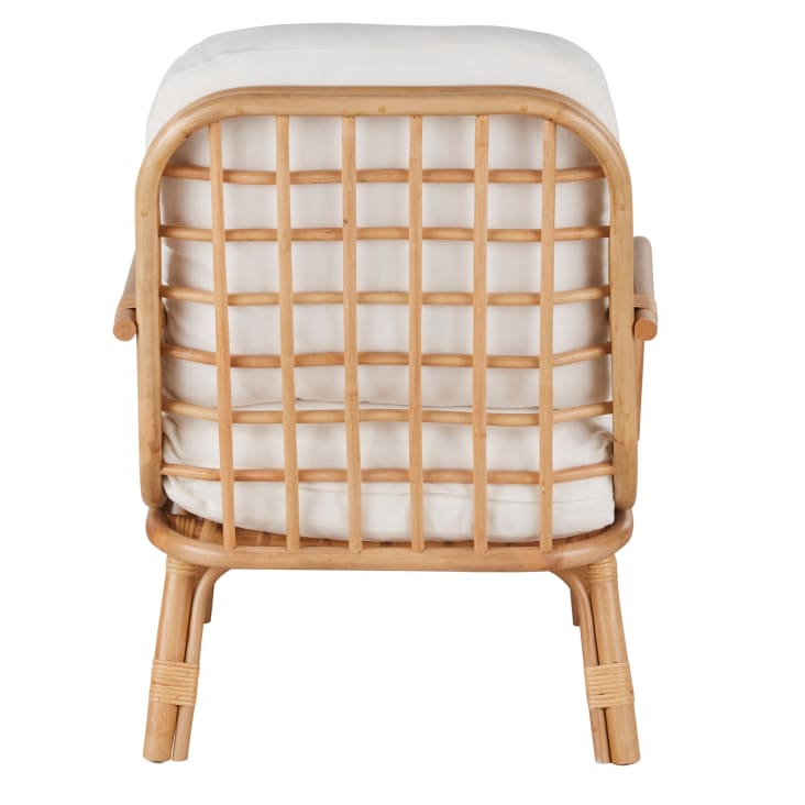 Maisons du Monde Cassis - Sillón de ratán y tela color crudo COMPRAR AHORA