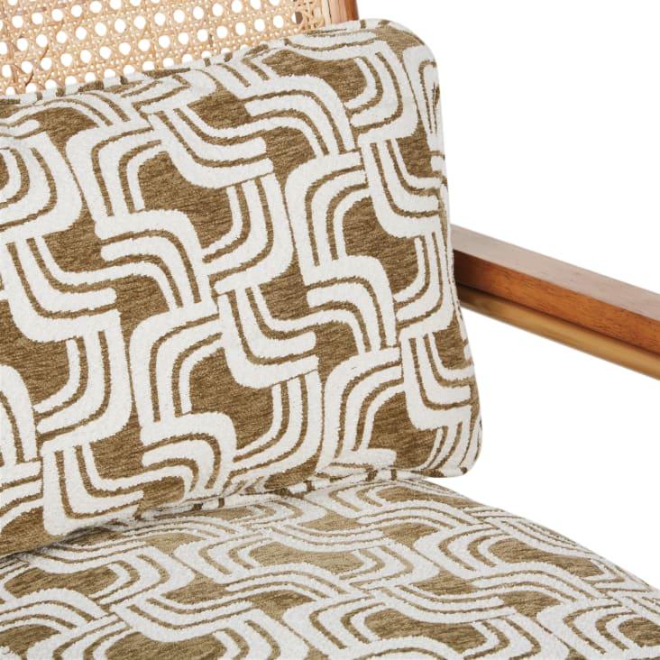 Maisons du Monde Rosalie - Sillón beige y caqui rejilla de ratán y patas de acero dorado ÚLTIMAS EDICIONES
