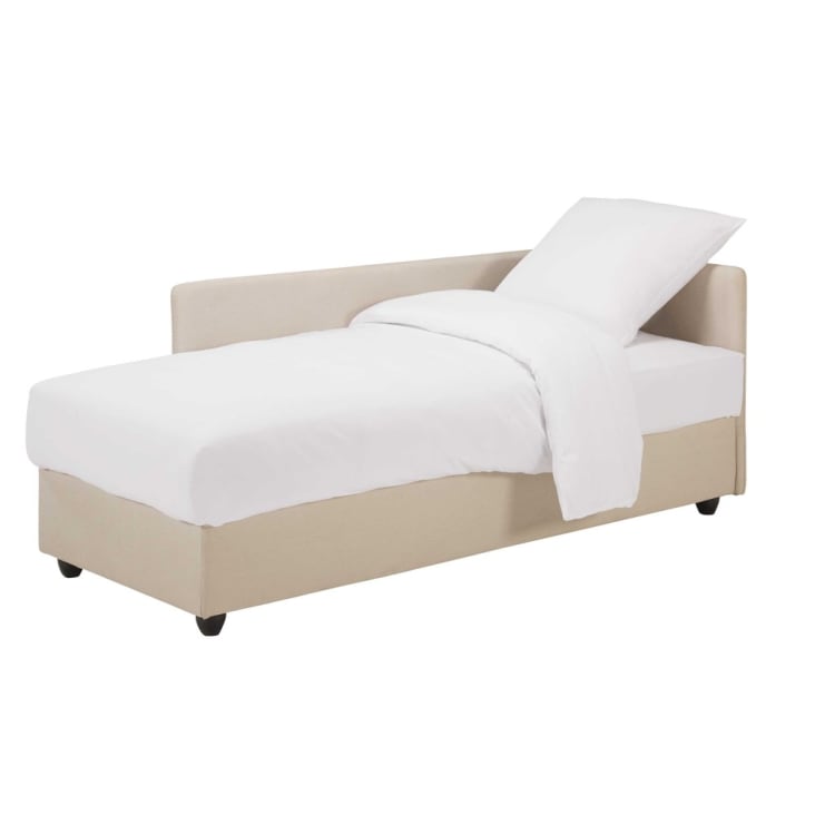 Maisons du Monde Cléa - Chaise longue con almacenaje de tela beige Último día