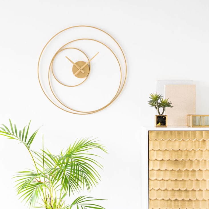 Maisons du Monde HAMRA - Reloj con círculos de metal dorado D. 60 Oferta especial de fábrica