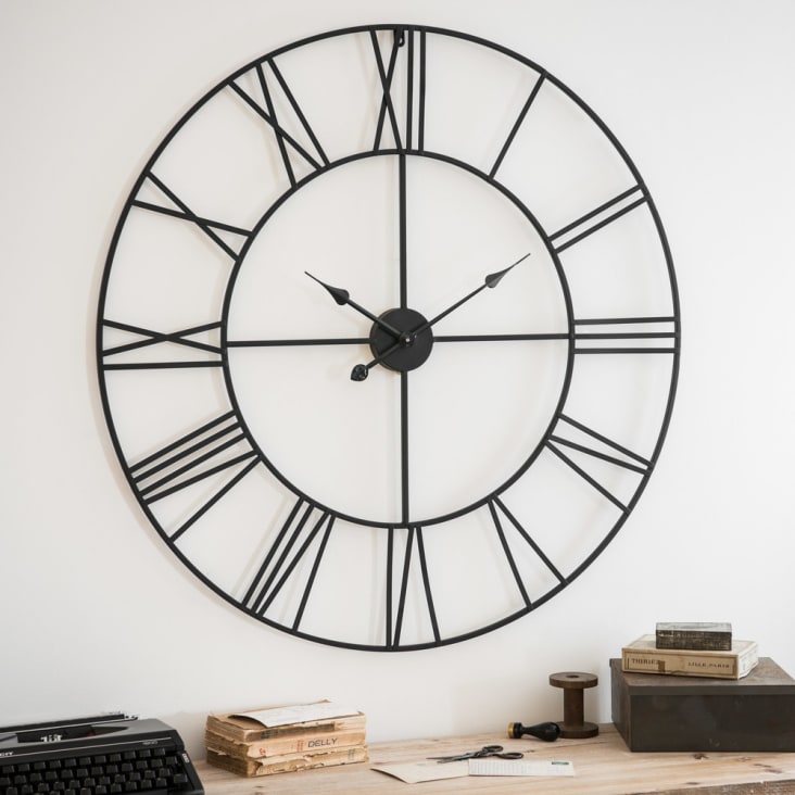 Maisons du Monde TEXAS - Reloj de metal negro D.88 Promoción trimestral