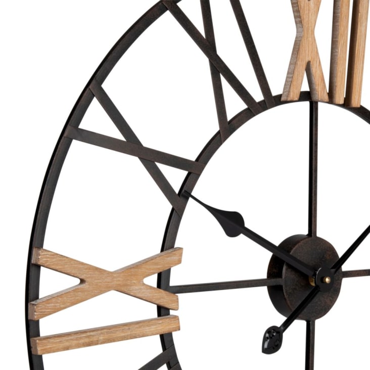 Maisons du Monde TOMINO - Reloj de metal marrón negro y beige D. 60 Superdescuento