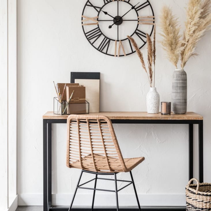 Maisons du Monde TOMINO - Reloj de metal marrón negro y beige D. 60 Superdescuento