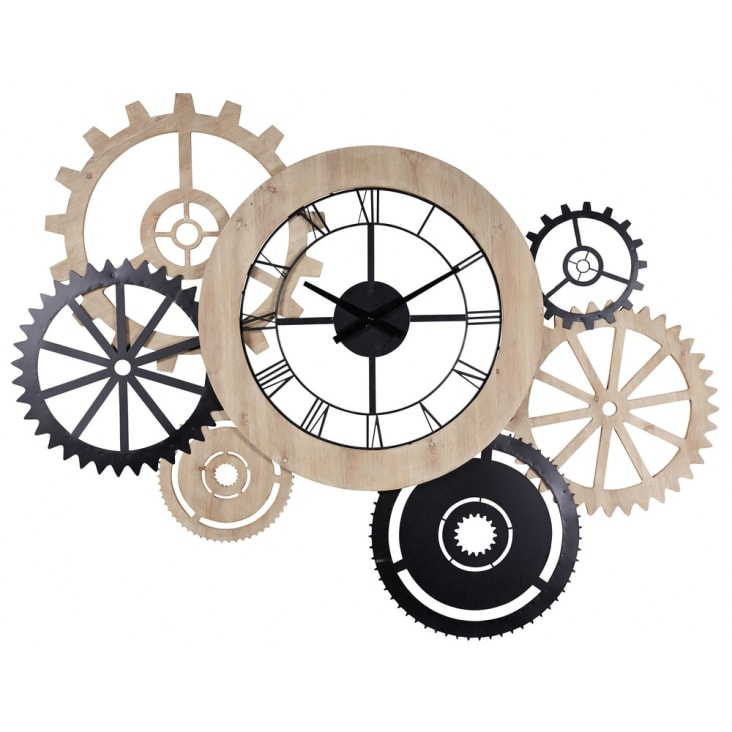 Maisons du Monde Hipster - Reloj industrial bicolor 145x109 cm Grandes descuentos