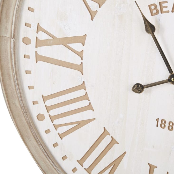 Maisons du Monde ALES - Reloj grabado blanco y beige D. 90 Liquidación