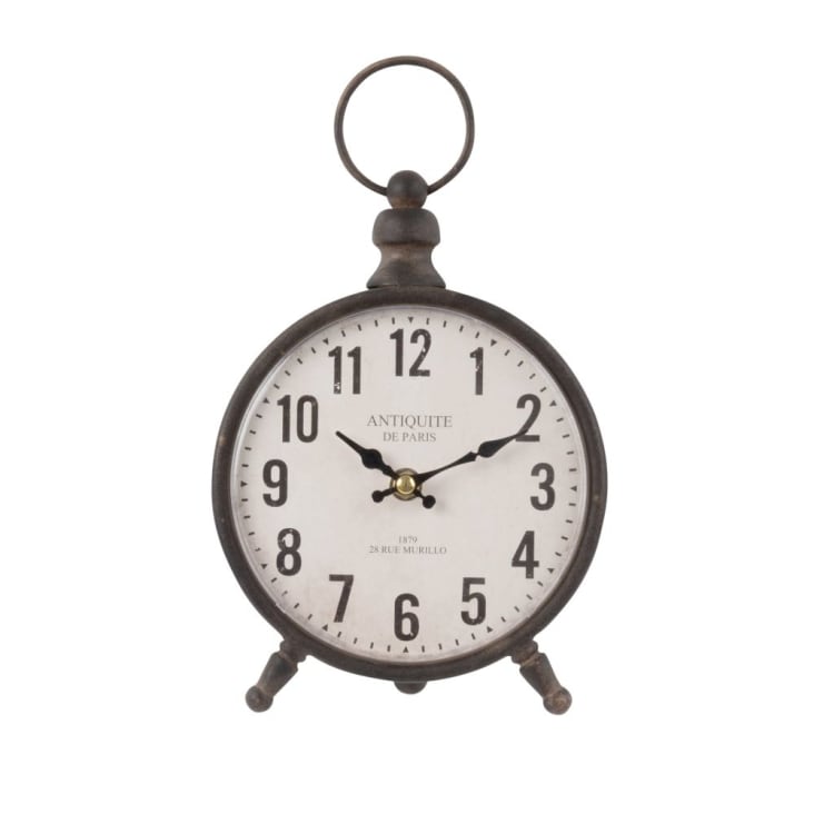 Maisons du Monde JULIETTA - Reloj de sobremesa de metal negro 17x28 Tienda de fábrica