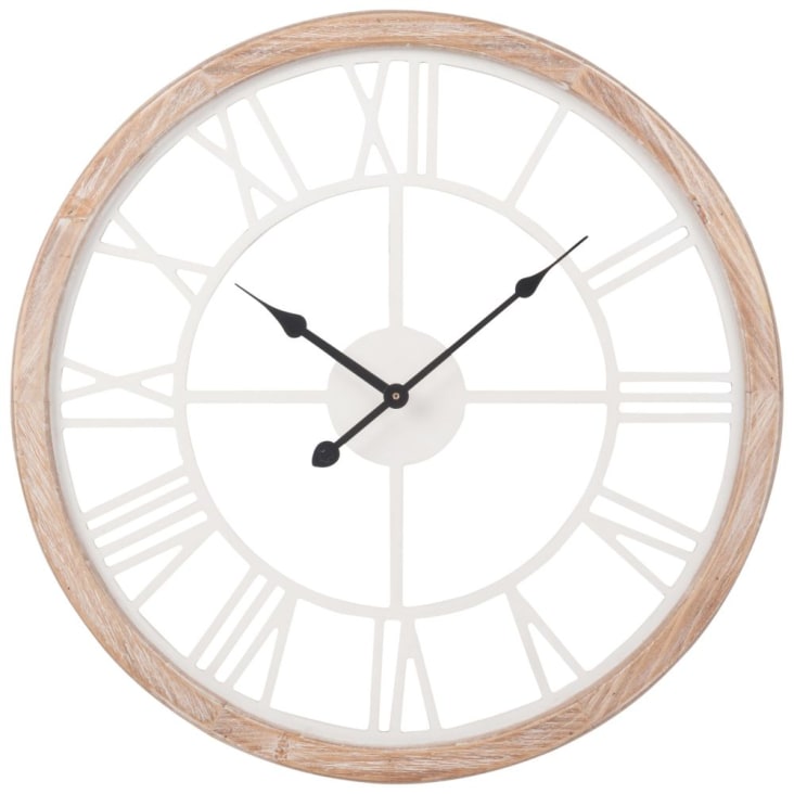 Maisons du Monde MONTROY - Reloj blanco y de color natural Alt.50 Limitado a 3 días