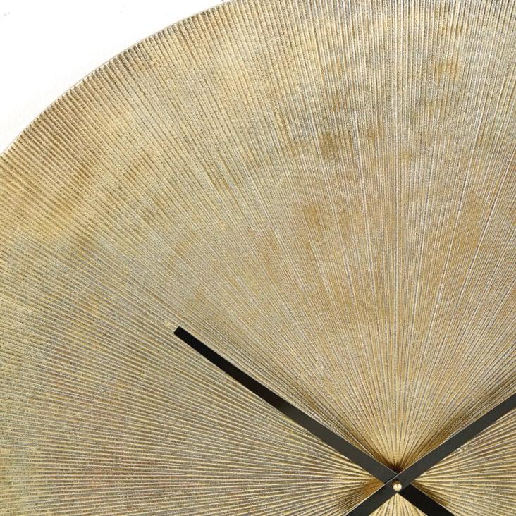 Maisons du Monde KOBE - Reloj de metal estriado de color latón D.74 Libre de impuestos
