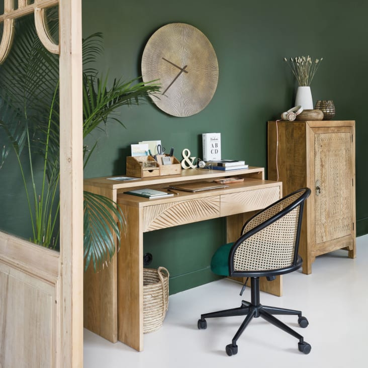 Maisons du Monde KOBE - Reloj de metal estriado de color latón D.74 Libre de impuestos
