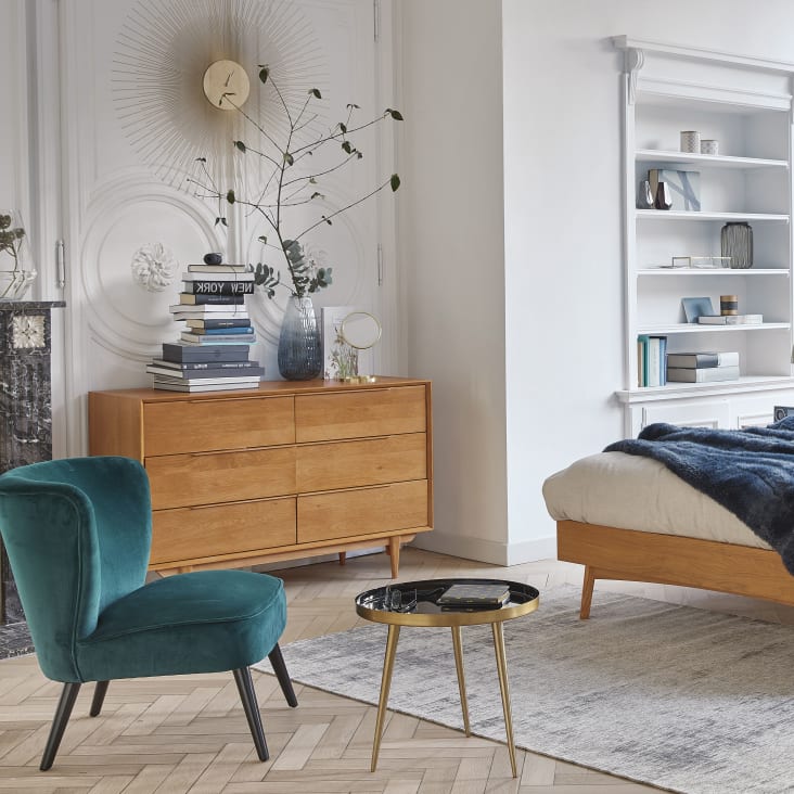 Maisons du Monde Callista - Reloj de metal dorado D.95 Última moda