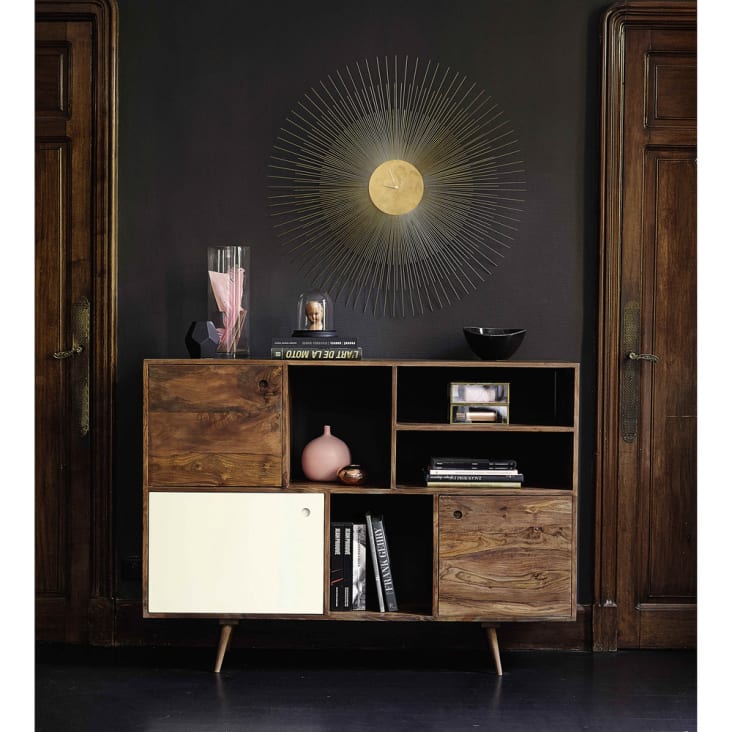 Maisons du Monde Callista - Reloj de metal dorado D.95 Última moda
