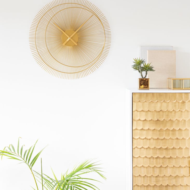 Maisons du Monde DUBAI - Reloj de metal dorado D. 60 Ofertas de temporada