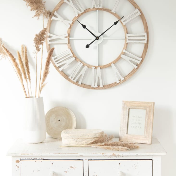 Maisons du Monde IRVINE - Reloj de color natural y blanco D.70 Devoluciones gratuitas