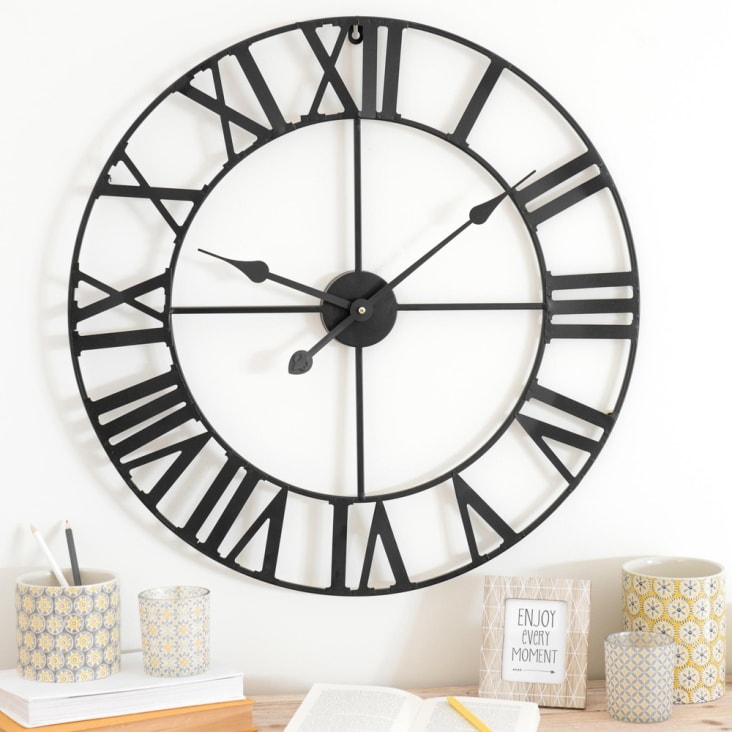 Maisons du Monde Mécano - Reloj metálico negro D.60 2025
