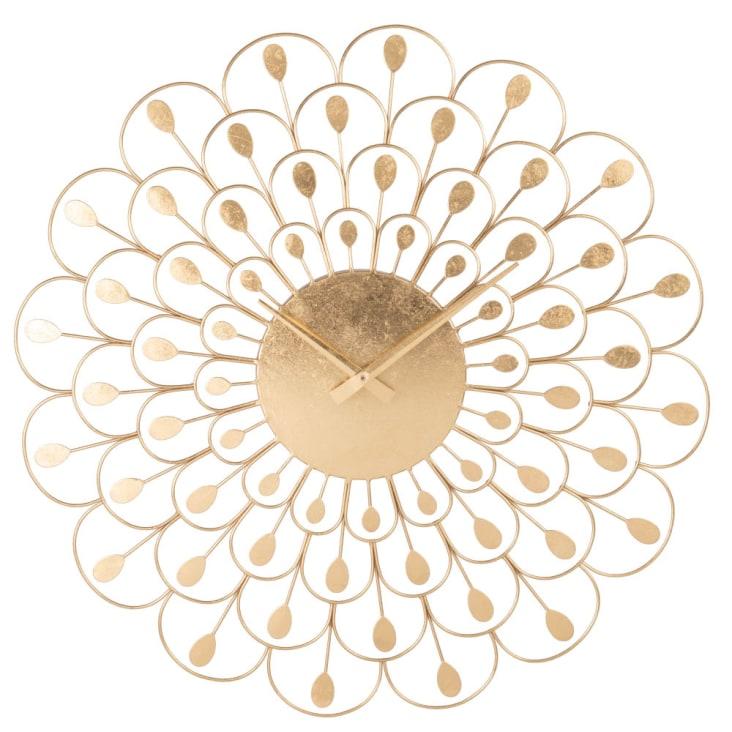 Maisons du Monde GRANT - Reloj de alambre con hojas doradas D.49 Outlet