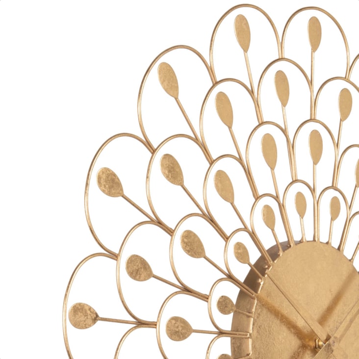 Maisons du Monde GRANT - Reloj de alambre con hojas doradas D.49 Outlet