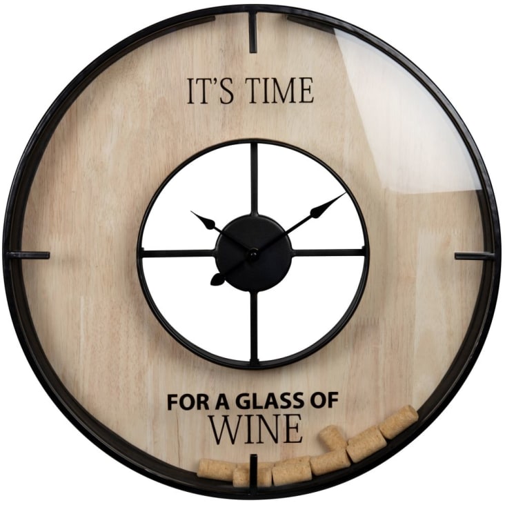 Maisons du Monde WINE - Reloj beige y negro con tapones de corcho D. 55 Outlet online