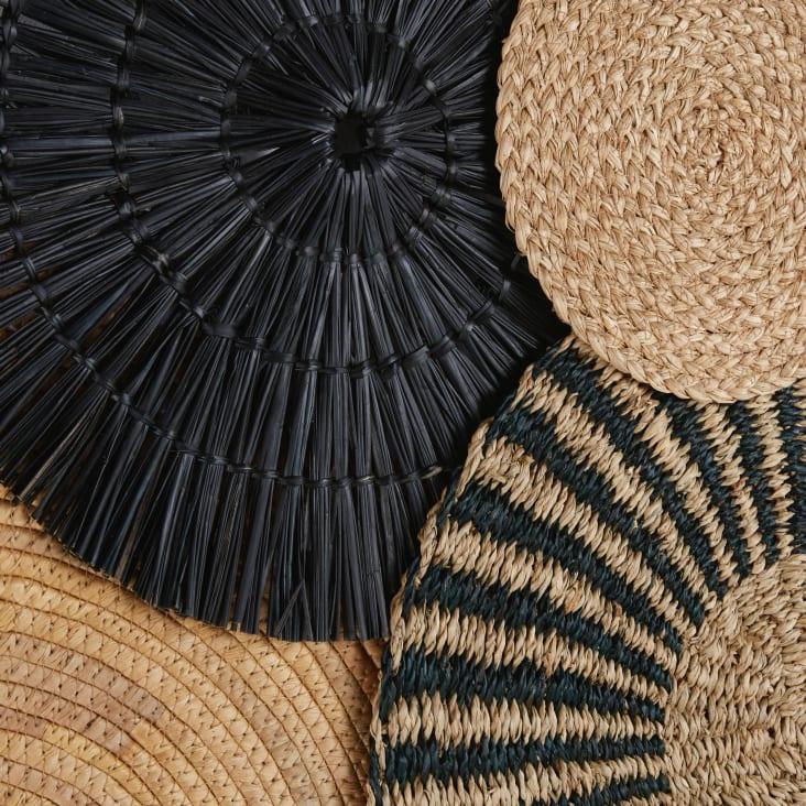 Maisons du Monde Thomy - Decoración de pared de fibras naturales beige y negro 140x92 Rebajas