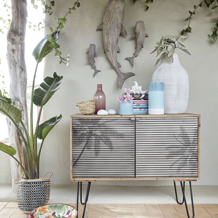 Maisons du Monde MOANA - Decoración de pared con tiburones ballenas en color gris cepillado (x3) Los más vendidos