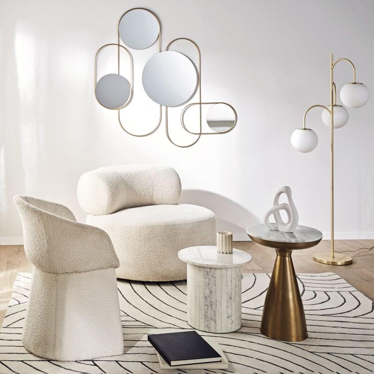 Maisons du Monde SAMUEL - Decoración de pared de metal dorado y espejos 123 x 119 Descuento