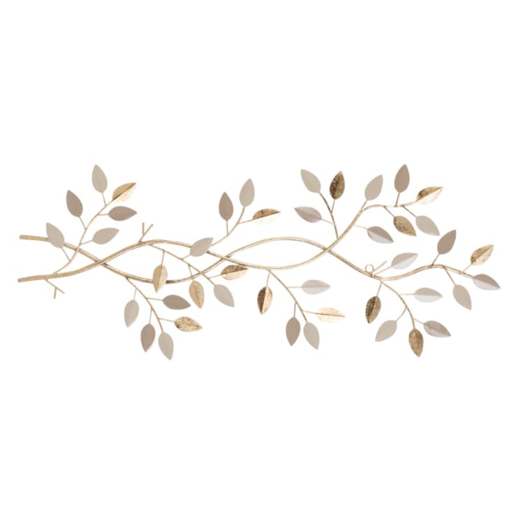 Maisons du Monde LIVIA - Decoración de pared ramas de metal dorado 37x85