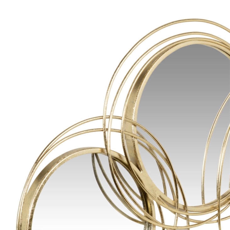 Maisons du Monde KEMAL - Decoración de pared de metal dorado y espejos 90x40 Liquidación
