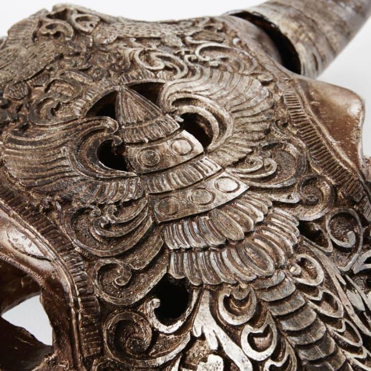 Maisons du Monde Wild - Trofeo de pared de cabeza de búfalo esculpido marrón 73x73 Oferta especial