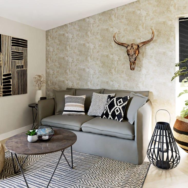 Maisons du Monde Wild - Trofeo de pared de cabeza de búfalo esculpido marrón 73x73 Oferta especial