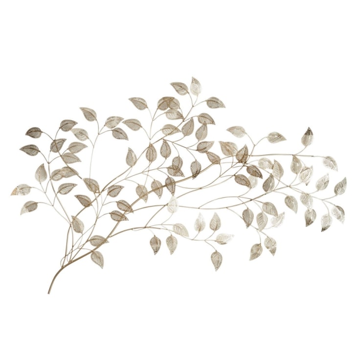 Maisons du Monde Decoración de pared con ramaje de metal dorado 110x65