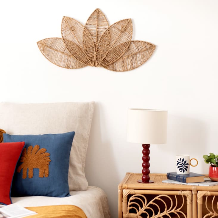 Maisons du Monde SOLEDAD - Decoración de pared con motivo vegetal de yute 69 x 36 cm ÚLTIMAS EDICIONES
