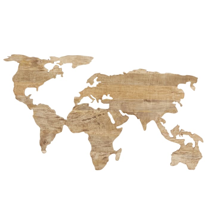 Maisons du Monde ALVI - Mapamundi decorativo de madera de mango tallada 132 x 76 Últimos 2 días
