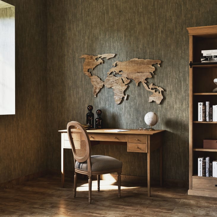 Maisons du Monde ALVI - Mapamundi decorativo de madera de mango tallada 132 x 76 Últimos 2 días