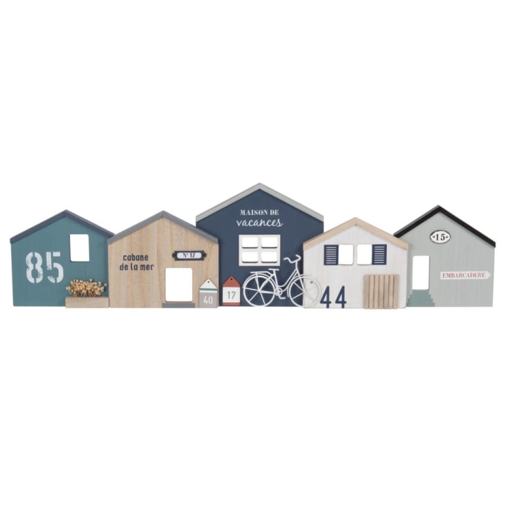 Maisons du Monde Decoración de pared de cabañas de pescador multicolores 83x22